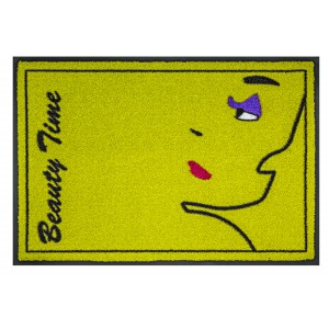 Fußmatte Beauty Time gelb 60x85cm mit Trittrand Sonderposten