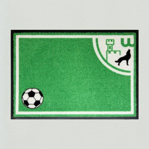 Fußmatte Fußball Wolfsburg 60x85cm mit Trittrand (Restposten)