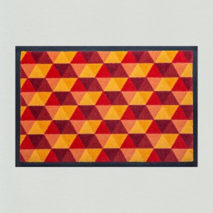 Fußmatte Dreiecke rot-orange