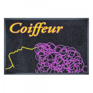 Fußmatte Coiffeur schwarz 60x85cm mit Trittrand Sonderposten
