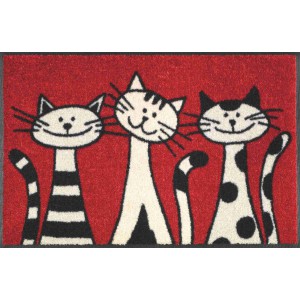 Fußmatte Three Cats waschbar Detailansicht
