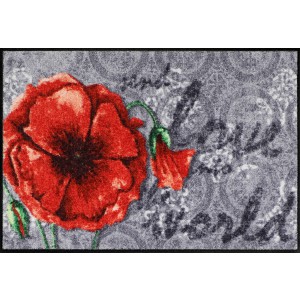 Schmutzfangmatte Love Poppy waschbar Salonlöwe