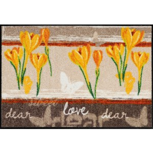 Schmutzfangmatte Sweet Love yellow waschbar Salonlöwe