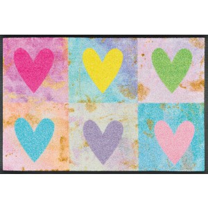 wash+dry Fußmatte Candy Hearts waschbar Detailansicht