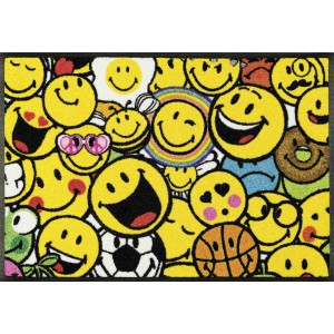 Teppich Kinderzimmer wash+dry Smiley Allover waschbar Detailansicht