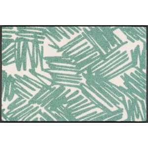wash+dry Fußmatte Urban Lines Green waschbar Detailansicht