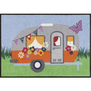Fußmatte wash+dry Happy Camping waschbar Detailansicht