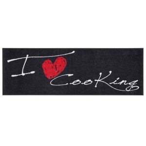 Küchenmatte I love cooking heart waschbar