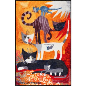 Schmutzfangmatte Rosina Wachtmeister Katzen Katzenturm waschbar