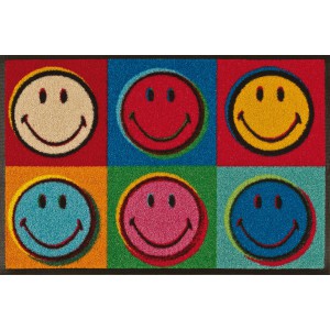 Teppich Kinderzimmer wash+dry Smiley Warhol waschbar Detailansicht