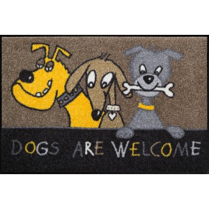 Schmutzfangmatte Salonlöwe Dogs are welcome waschbar