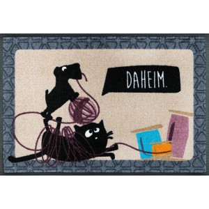 Fußmatte Friedegunde & Karl daheim waschbar Detailansicht
