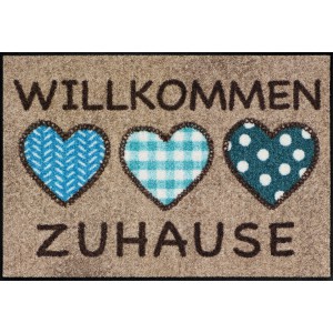 Schmutzfangmatte Salonlöwe 3 Herzen Zuhause waschbar