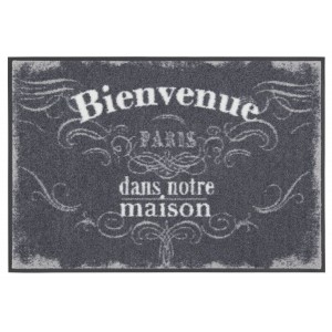 Schmutzfangmatte Salonlöwe Bienvenue Vintage Grise waschbar