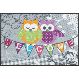 Schmutzfangmatte Welcome Owls waschbar