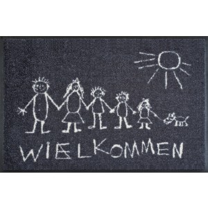 Fußmatte Wielkommen waschbar Detailansicht