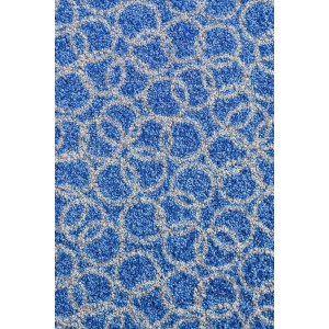 Fußmatte Schmutzfangmatte Ringe mittelblau waschbar